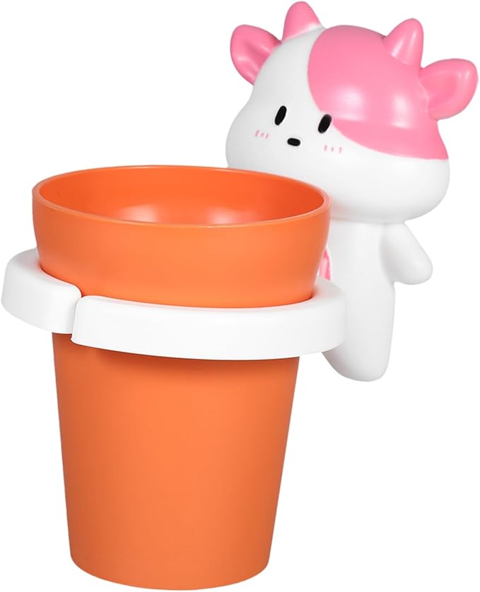 BESTYASH Cartoon Animal Mouthwash Cup for Boy Girl Fun Toothbrush Rinse Holder Strong Adhesive Bathroom Accessory for Boy Girl's Oral