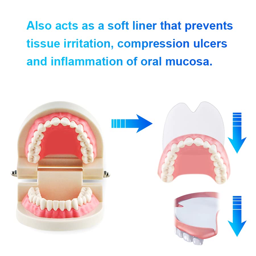 Generic Zinc Free Long-Lasting Denture Adhesive Cushion, 120 Pads (4 Pack) - Silicone Pads for Secure Hold and Food Seal - Lower