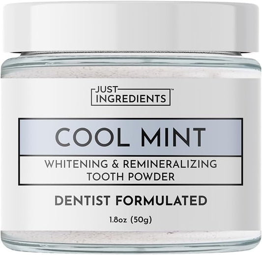 Just Ingredients Remineralizing Tooth Powder - Fluoride-Free, Whitens, Vegan, Clean - 1 oz Whitening