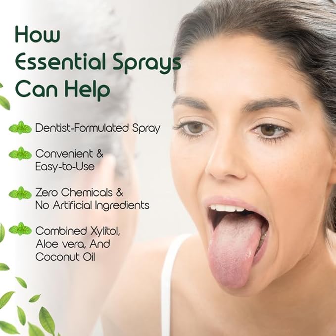 Dry Mouth Spray - All Natural, Chemical-Free, Moisturizing Aloe Vera Formula - Promotes Saliva Production & Soothes Dry Mouth - Sugar & Alcohol Free - Fresh Mint Flavor, 2 fl. oz