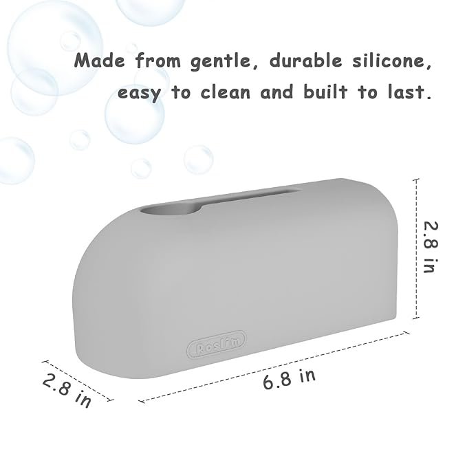 Bathtub Faucet Cover, Soft Silicone Bath Faucet Cover for Kids, Bath Spout Cover for Tub, Faucet Cover for Bathtub Safety, Toddler Bath Tub Water Spout Cover, Universal Fit (Grey)