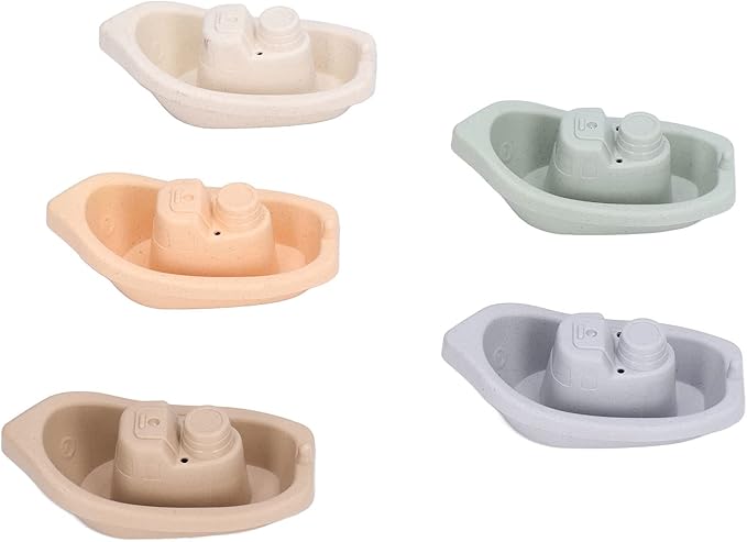 Educational Stacking Cups Boat Toy Water Play Nesting Cup Baby Bath Toys for Toddlers 6 Months and Up ABS Material 5 Pieces Set