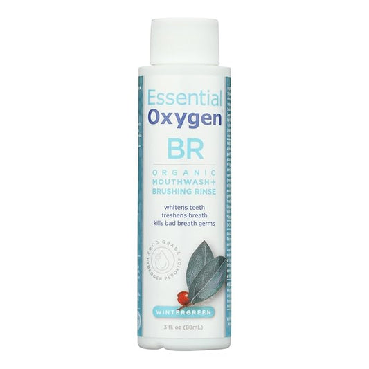 Organic Mouthwash (Brushing Rinse) Wintergreen Essential Oxygen 3 oz Liquid