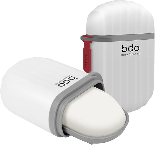 2 Pcs Travel Soap Container, Portable Soap Dish with Lid, Plastic Bar Soap Holder for Home Outdoor Hiking Camping (White)