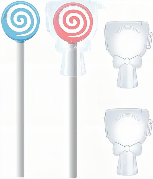 Y-Kelin Kids Tongue Scraper for Ages 2-8, 100% BPA-Free Silicone Cleaner – Cute Lollipop with Easy-to-Grasp Handles and Smiley Covers, Helps Freshen Bad Breath, Pack of 2