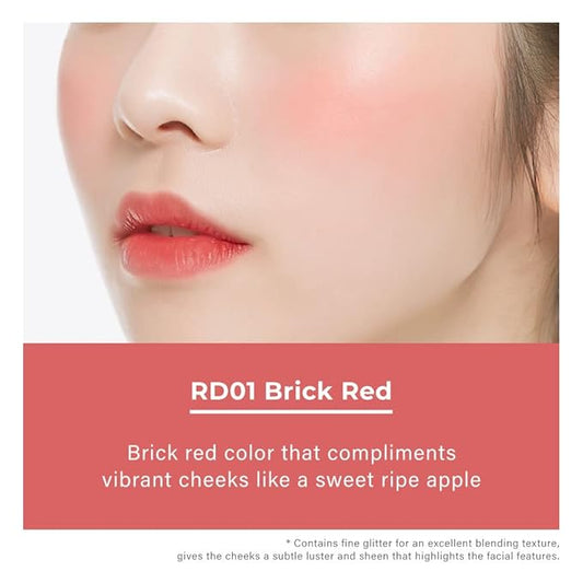 A'PIEU Juicy-Pang Jelly Blusher [RD01] – Soft Touch Blush for Cheek with Combined Cream & Powder Texture for Natural Dewy-Finish, No Fall-Out. 0.17 oz