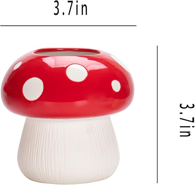 Mushroom Toothbrush Holder ， Cute Toothbrush Holder，Best Mushroom Kitchen Decor and Mushroom Bathroom Decor(red)