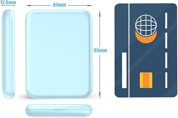 WOBSION Small Mirror with Lights,LED Compact Makeup Mirror,1x/3x Mini Travel Mirror with Magnification,Portable for Purse,Pocket,Gifts for Girls,Blue