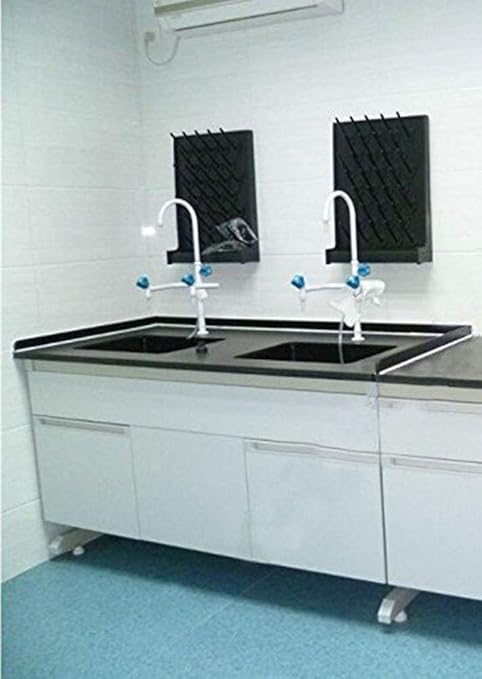 Lab Supply Drying Rack Pegboard Bench-top Wall-Mount Laboratory Glassware 52 Detachable Pegs Lab Drying Draining Rack Cleaning Equipment (Black)