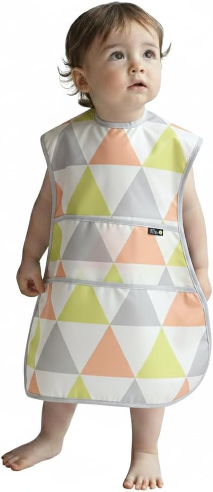 Full Coverage Waterproof Feeding Bib for Toddlers – Extra Long Apron Bib for Mealtime, Self-Feeding, High Chairn