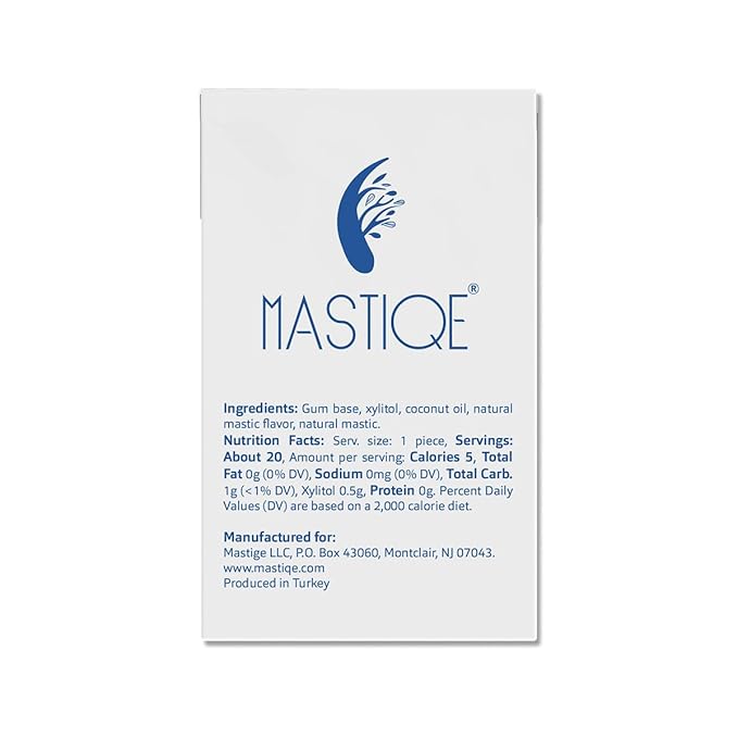 Mastiqe Sugar Free Hard Chewing Gum with Natural Mastic (Original, 20 Count)