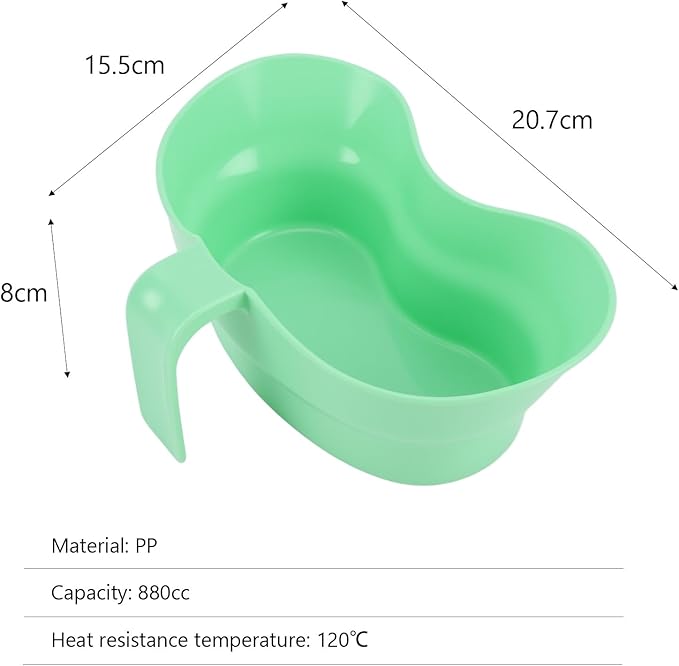 Emesis Basin with Wide Mouth & Handle - Bed Mouthwash Cup Kidney Shape Large with Handle, Patient Toothbrush Cup BPA-Free Plastic Vomit Cup for Elderly Bedridden Patients and Teeth Cleaning