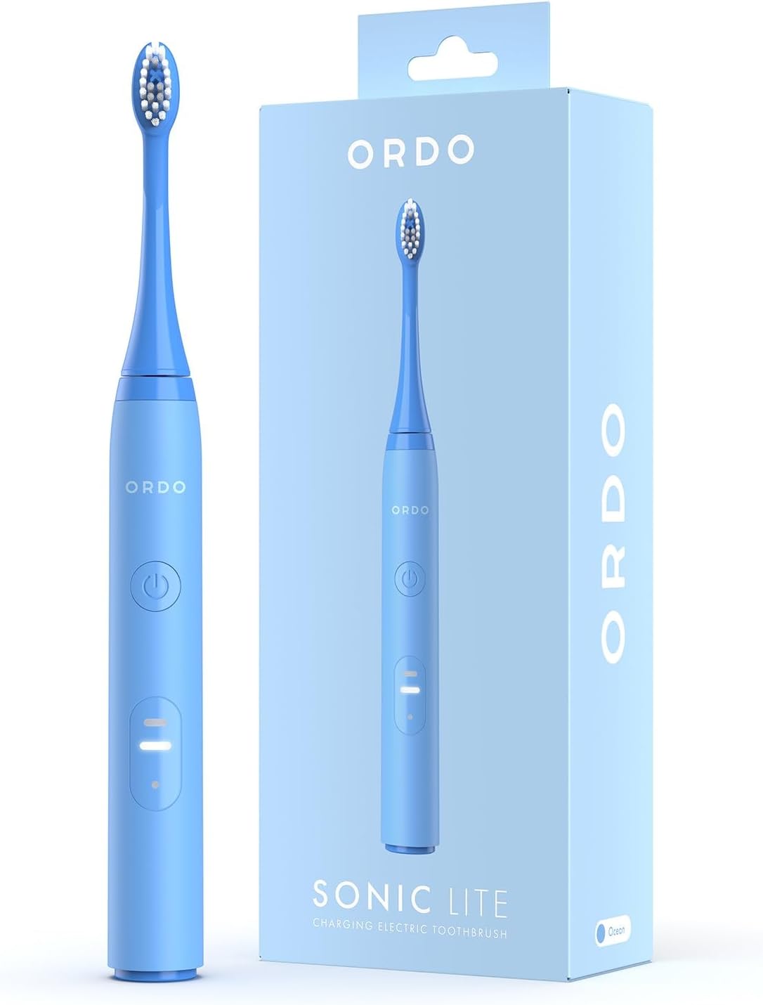 ORDO Lite Sonic Toothbrush, Electric Toothbrushes with 35,000 Pulses Per Min, Dual Modes, Over 5 Weeks Battery, Smart Timer, Waterproof, USB C, Sky