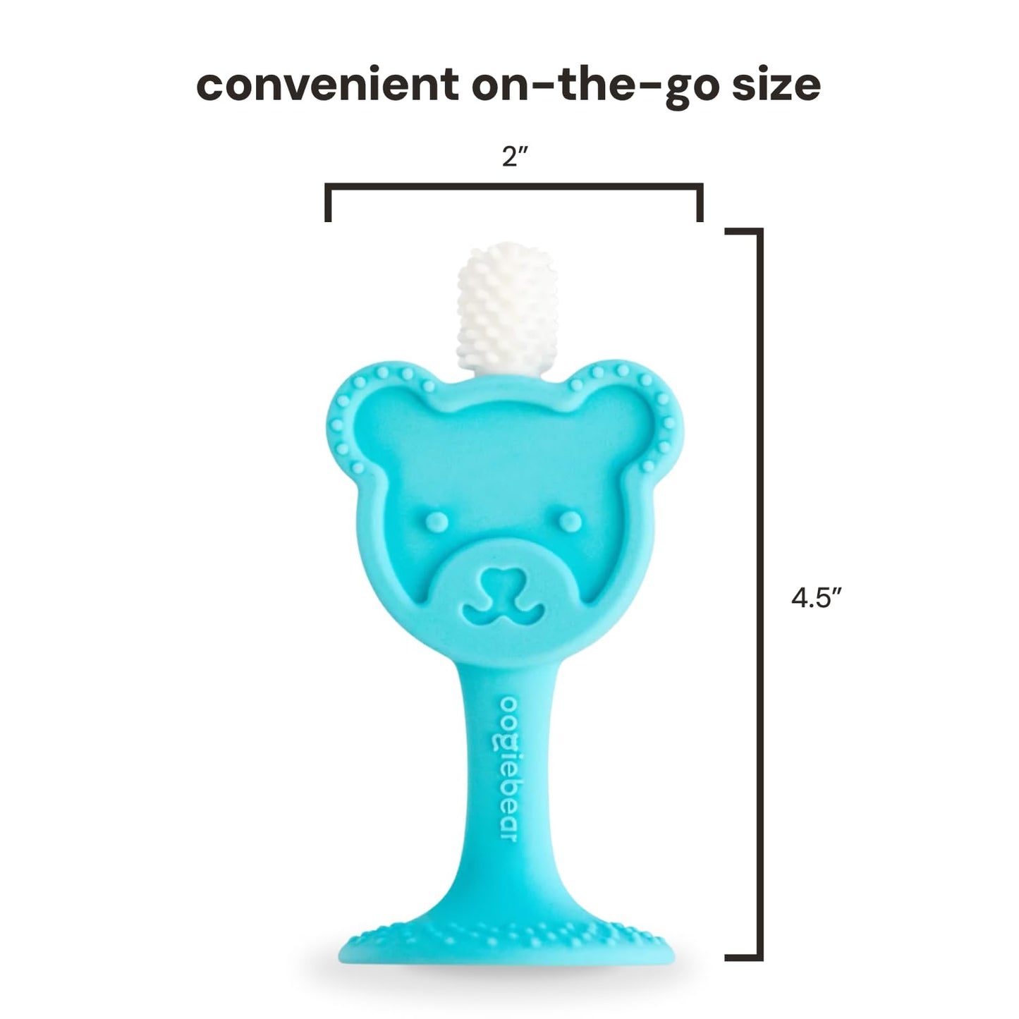 oogiebear Infant-to-Toddler Training Teether Toothbrush - 0-2 Years - 360° Soft Silicone, Promotes Safe Brushing, Baby & Kids Health - Teddy Bear Design Oral Care - 1 Unit