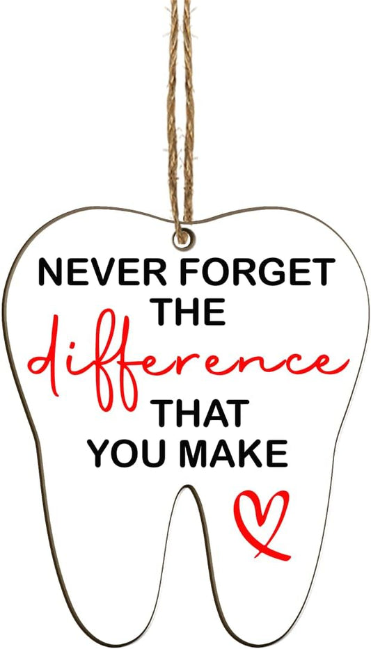 Dental Hygienist Christmas Ornament - 3" Wooden, Thank You Gifts for Women Men, Dental Week Gift for Dentist Assistant Oral Surgeon Orthodontics, Tooth Decoration for Office Center