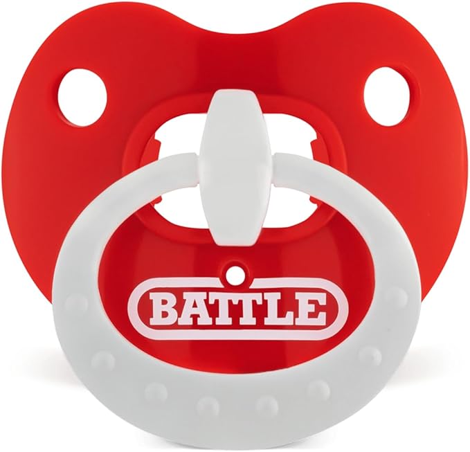 Battle Sports Binky Oxygen Football Mouthguard - Detachable Strap, Maximum Breathability, Works with Braces & No Boiling Required