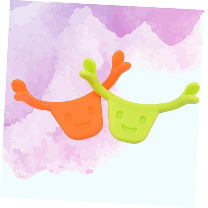 2pcs Smile Trainer Mouth Exerciser Edible Silicone for Facial Muscle Stretching and Lifting Smile Line Enhancer and Jawline Toning Green Orange