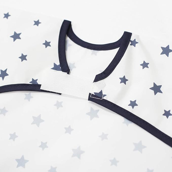 Short Sleeve Waterproof Bib for Toddlers – Easy Clean Feeding Apron for Mealtime, Daycare, Self-Feeding, Lightweight