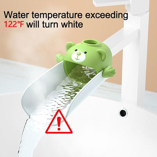 DLUCKY Faucet Extender for sink Easy Use Sink Faucet Extenders with Temperature Sensitive for Toddlers, Kids Hand Washing Faucet Extension for Bathroom Sink, Kitchen, Green