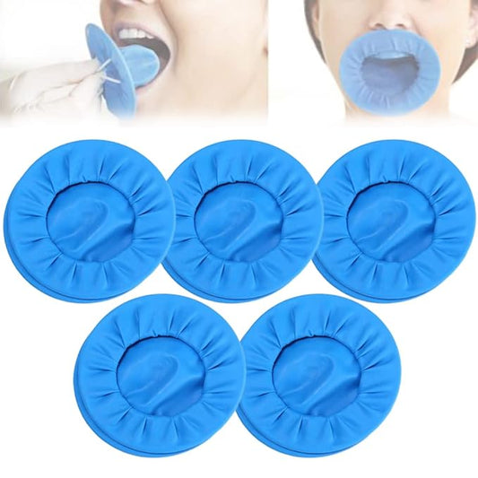 5 Pcs Dental Dam Cheek Retractor, Disposable Sterile Mouth Opener Lip Protector for Teeth Repair & Whitening, Orthodontics (Blue)