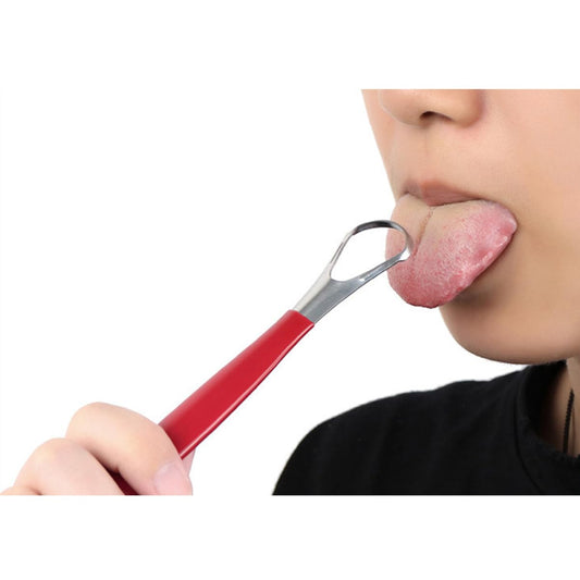 GANAZONO 2pcs Tongue Brush Stainless Steel Tongue Scrapers Oral Care Tool for Family