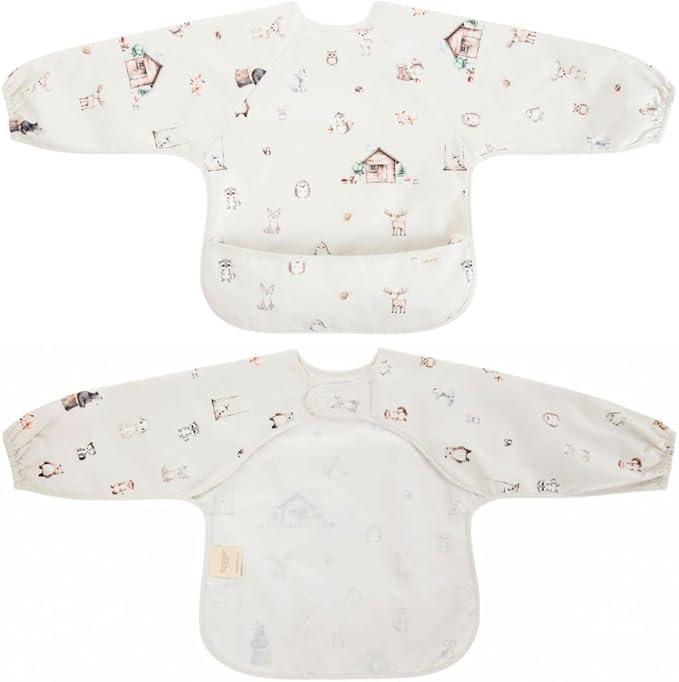 Ali+Oli Smock Bibs for Babies, BPA-Free Oeko-Tex Certified, Waterproof Baby Smock, Machine Washable, Toddlers Ages 6m+
