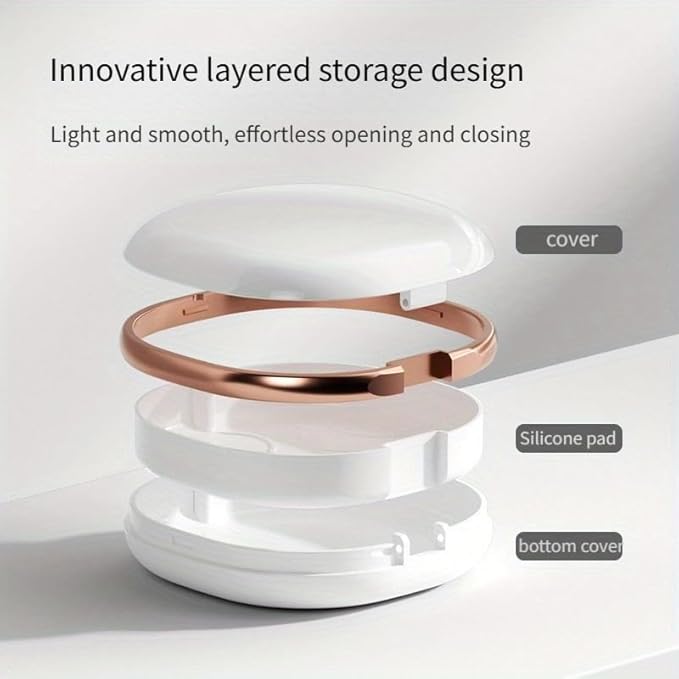 Denture Case with Mirror, Portable Retainer Case for Braces, Mouth Guards, Orthodontic Retainers, Compact, Stylish, and Travel-Friendly Denture Box (White)