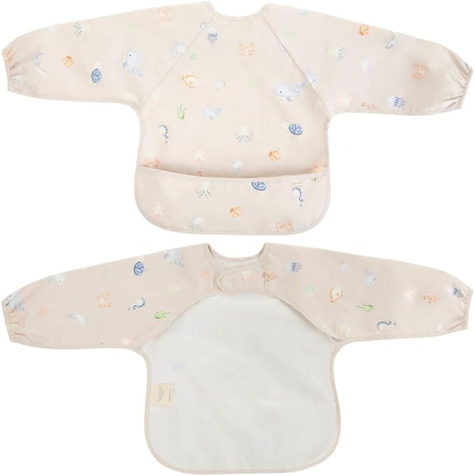 Ali+Oli Smock Bibs for Babies, BPA-Free Oeko-Tex Certified, Waterproof Baby Smock, Machine Washable, Toddlers Ages 6m+