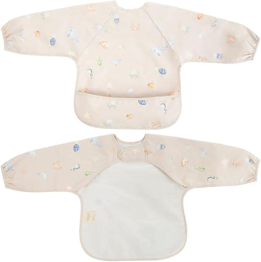 Ali+Oli Smock Bibs for Babies, BPA-Free Oeko-Tex Certified, Waterproof Baby Smock, Machine Washable, Toddlers Ages 6m+