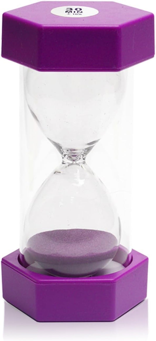 30 Minutes, Sand Timer, Hourglass Sand Timer, Kitchen Timer Digital for Cooking, Clock Timer, for Games, Classroom, Kitchen, Toothbrush Timer, Decoration, Purple