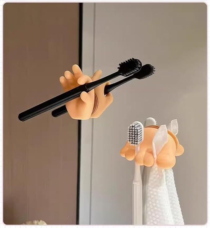2 Pack Rain Boot Toothbrush Holder Silicone Cute Organizer for Your Bathroom Perfect Toothbrush Holder for Children,Safety Razor Stand Multi Purpose Bathroom Accessory (OK Small Hand)