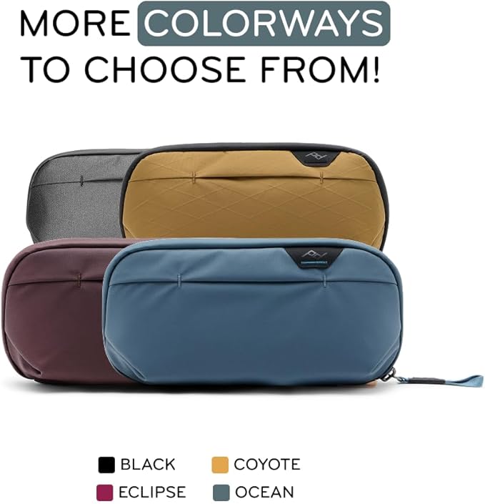 Peak Design Small Wash Pouch, Ocean, Weatherproof Travel Toiletry Bag, Upright or Hanging with Pockets, Magnetic Toothbrush Pocket, Wide UltraZip Opening, Toiletry Bag for Men and Women