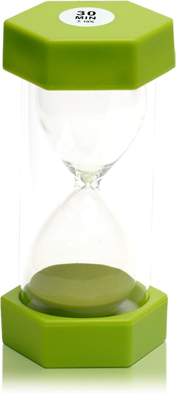 Sand Timer, Hourglass Sand Timer, Kitchen Timer Digital for Cooking, Clock Timer, for Games, Classroom, Kitchen, Toothbrush Timer, Decoration, 30 Minutes, Green