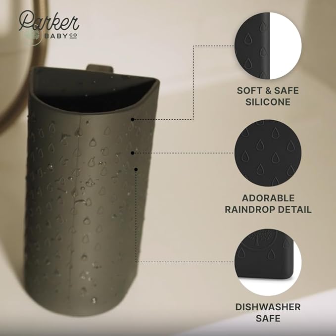 Parker Baby Bath Rinse Cup | BPA Free, Dishwasher Safe & Food Grade Bath Cup for Rinsing Hair | Holds 18oz | Quick-Dry, Sturdy & Perfect Size Baby Water Pourer in Neutral Colors