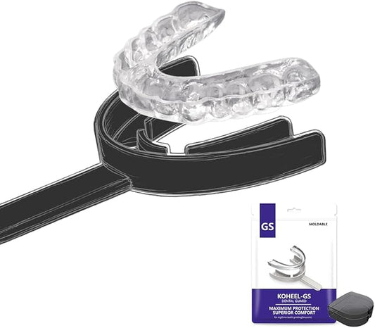 KOHEEL GS Moldable Mouth Guard for Teeth Grinding and Clenching, Night Guard for Bruxism Relief, 5 Count (Black, Small Size)