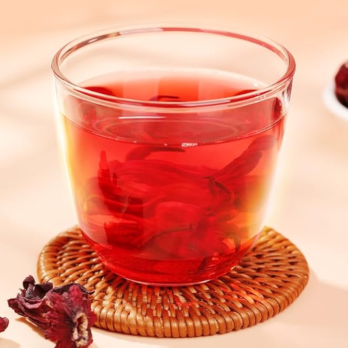 Hibiscus Flower Tea – 洛神花茶 – 100g/3.5oz (50 Pyramid Tea Bags), 100% Natural, Caffeine-Free, Sugar-Free, Gluten-Free, Supports Heart Health & Detox