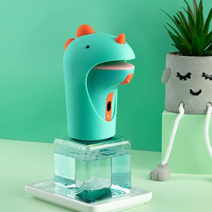 Kids Soap Dispenser - Touchless Cute Dinosaur Automatic Hand Foam Soap Dispenser, IPX6 Waterproof 8.5oz/ 250ml for Bathroom Countertop, Kitchen, Office, Hotel, Preschool