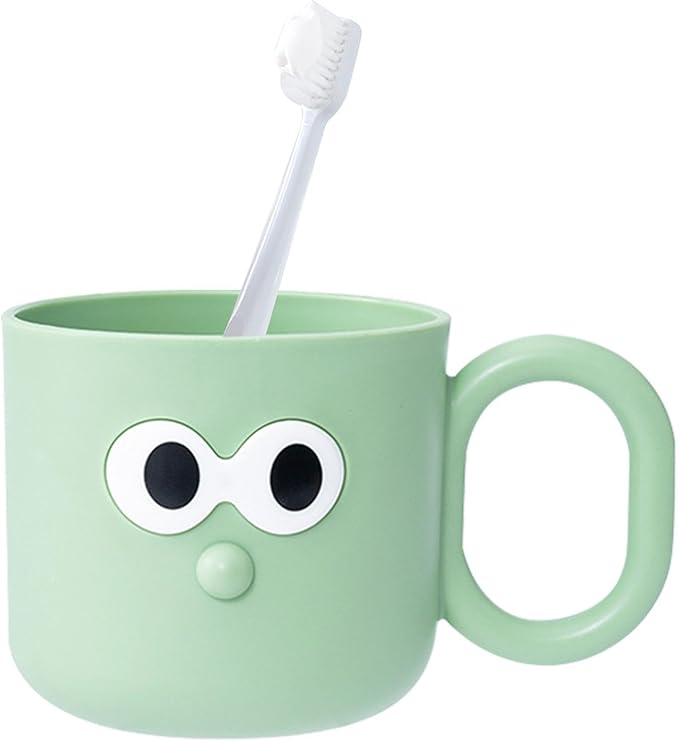 DNCG Cartoon Brush Mug, Kids Mouthwash Cup, Animal Bathroom Toothbrush Mugs, Lovely Cartoon Brush Cup, Toothbrush Cup Holder for Kids Attractive Cup, Green, IHKGWVJXPIN5LJU4TEG