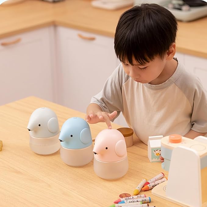 Automatic Soap Dispenser for Kids- Cute Elephant Touchless Foaming Hand Soap Dispenser, Waterproof & USB Rechargeable, 13.5oz/ 400ml for Bathroom Countertop, Kitchen, Preschool Children