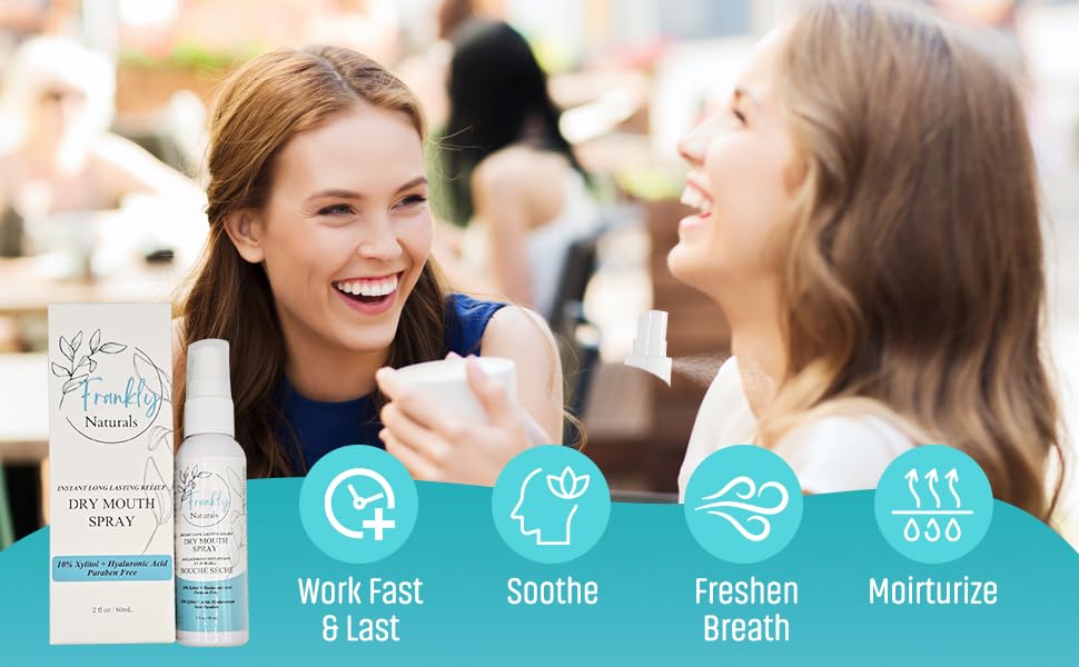Dry Mouth Spray - Frankly Naturals - With Xylitol, Fast Acting, Long Lasting, Non-Acidic