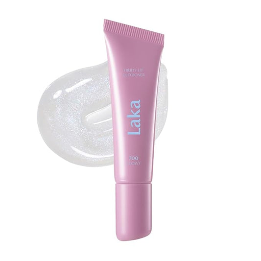 Laka Fruity Lip Glotioner, 10ml/0.33 fl.oz, Lip Gloss with High Shine Vivid Colors, Jelly tip for Hygienic & Easy Application, Plumping Conditioner, Vegan, K-Beauty (#700 Glowy)