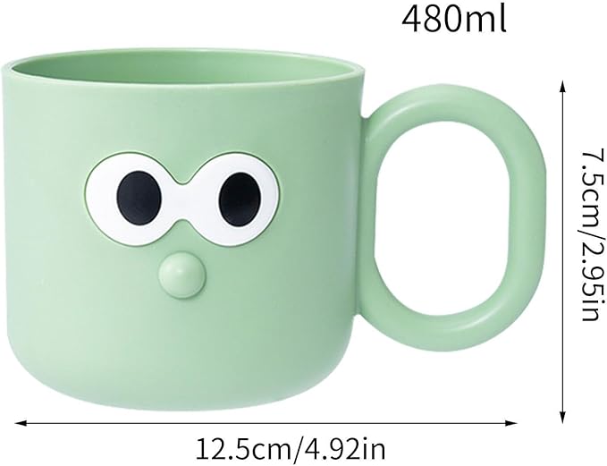 DNCG Cartoon Brush Mug, Kids Mouthwash Cup, Animal Bathroom Toothbrush Mugs, Lovely Cartoon Brush Cup, Toothbrush Cup Holder for Kids Attractive Cup, Green, IHKGWVJXPIN5LJU4TEG