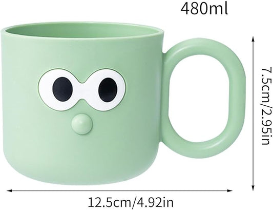 DNCG Cartoon Brush Mug, Kids Mouthwash Cup, Animal Bathroom Toothbrush Mugs, Lovely Cartoon Brush Cup, Toothbrush Cup Holder for Kids Attractive Cup, Green, IHKGWVJXPIN5LJU4TEG