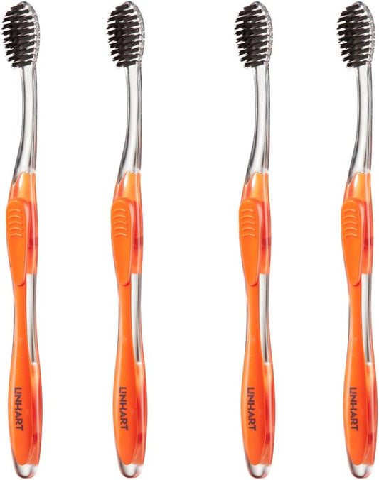 LINHART Extra Soft Toothbrush – Teeth Whitening Toothbrush with Multi Length Bristles, 4 Pack