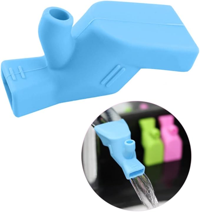Silicone Diversion Extender Children Toddler Hand Washing Water Tap Blue