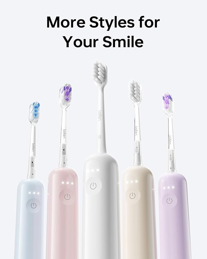 Laifen Wave Electric Toothbrush, Oscillation & Vibration Sonic Electric Toothbrush for Adults with App, 3 Brush Heads, IPX7 Waterproof Magnetic Rechargeable Travel Powered Toothbrush ABS(Pink)