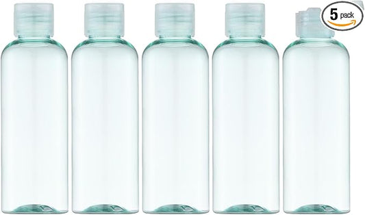 LISAPACK 3.4 oz Travel Bottles for Toiletries, Plastic Travel Size Containers for Shampoo Conditioner TSA Approved, Empty Small Squeeze for Lotion, Leak Proof Mini Liquid Tube Refillable Light Green