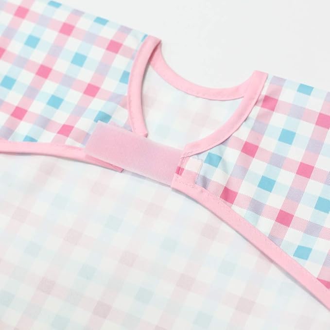 Short Sleeve Waterproof Bib for Toddlers – Easy Clean Feeding Apron for Mealtime, Daycare, Self-Feeding, Lightweight