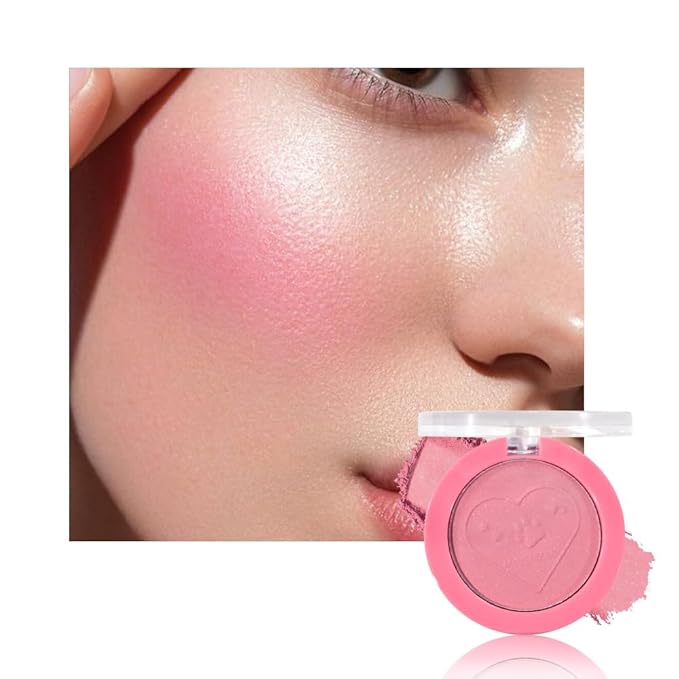 Matte Blush Powder for Cheeks, Cruelty Free Makeup – Long Lasting Natural Face Blusher Makeup, Lightweight Blendable Cheek Color Palette for Women All Skin Tones - #04 Vivid Pink