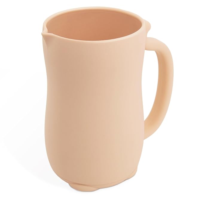 Mandoo Baby Bath Rinse Cup - Food Grade Silicone Shampoo & Body Washing Rinser for Kids With Easy Grip Handle - Baby Essentials (Khaki)